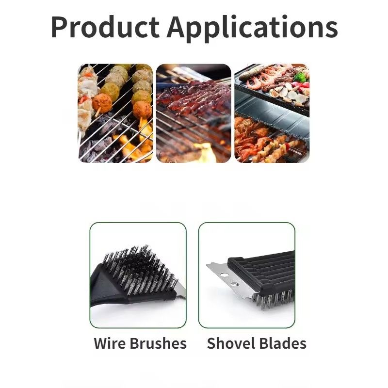 1PC BBQ Tools Stainless Steel Cleaning Brush Kitchen Tools BBQ Grill Easy To Use Cleaning Clear Hard To Remove Residue