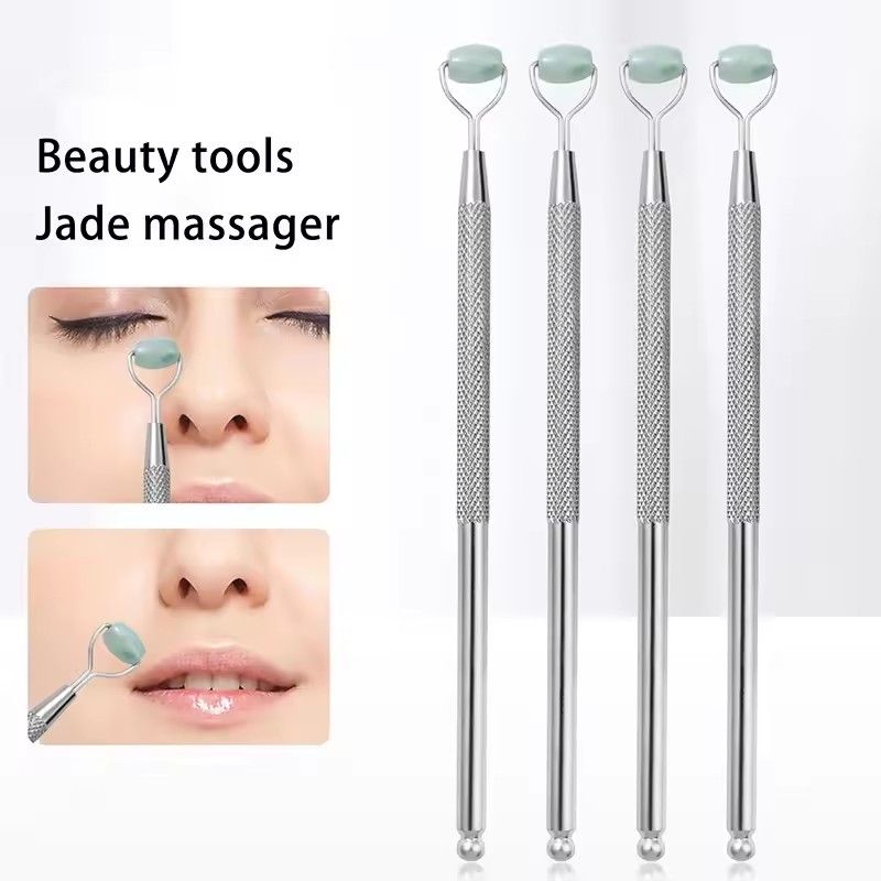 1PC Natural Jade Roller Eye Massager Facial Massage and Lifting Tool Eye Skin Anti Wrinkle Lifting Beauty Scraper B2-1051
