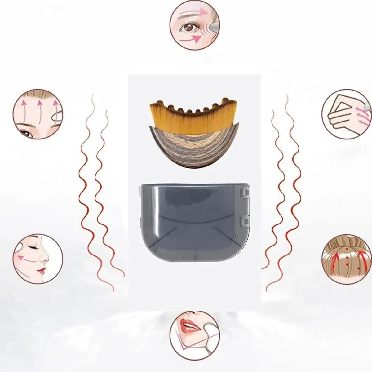 1PC  Lymphatic Contour Face Brush Dry Brushing Face Brush Lymphatic Drainage Massager for Face Chin Jawline Sculpting The Skin