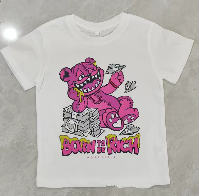 1PC  Summer pure cotton cartoon printed short sleeved men's and women's clothing, children's T-shirt, breathable top