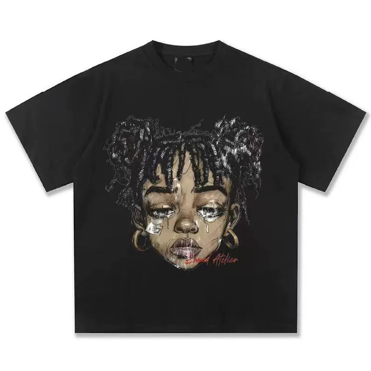 1PC  Summer pure cotton cartoon printed short sleeved men's and women's clothing, children's T-shirt, breathable top