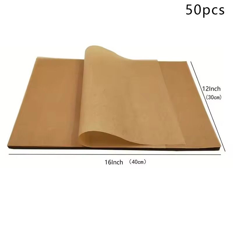 50Pcs Parchment Paper Baking Sheets Non-Stick Precut Baking Parchment Baking Paper Will Not Curl Burn Wax Paper