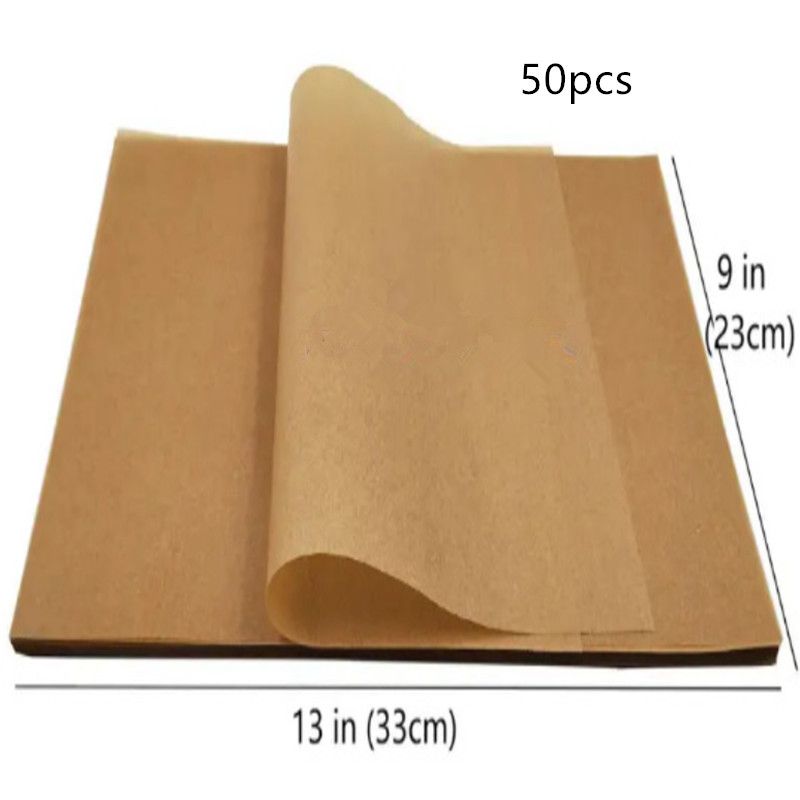 50Pcs Parchment Paper Baking Sheets Non-Stick Precut Baking Parchment Baking Paper Will Not Curl Burn Wax Paper