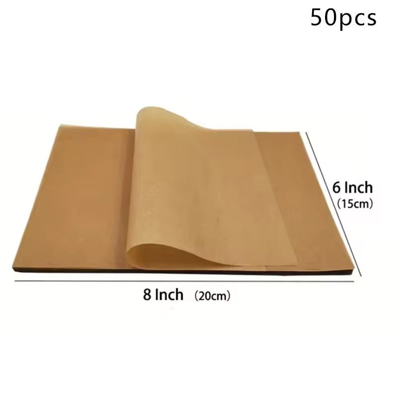 50Pcs Parchment Paper Baking Sheets Non-Stick Precut Baking Parchment Baking Paper Will Not Curl Burn Wax Paper