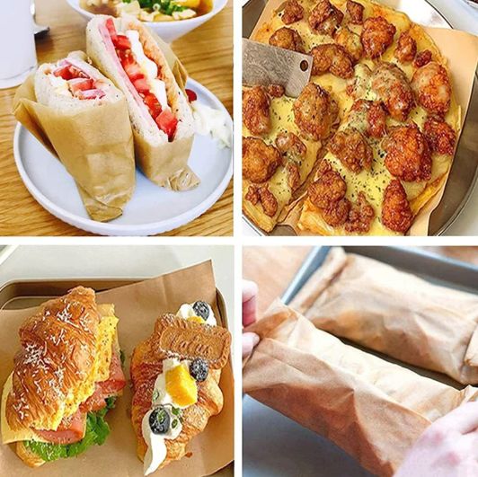 50Pcs Parchment Paper Baking Sheets Non-Stick Precut Baking Parchment Baking Paper Will Not Curl Burn Wax Paper