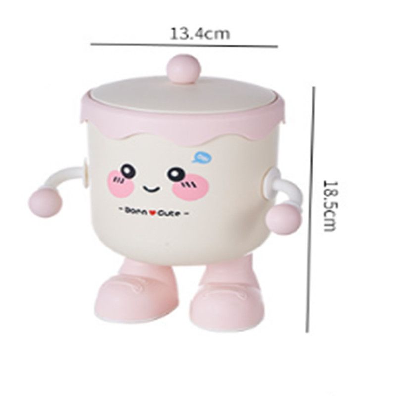 1PC Cute Desktop Trash Can, Mini High-Beauty Bookshelf Dining Table Bedroom Bedside Home Small Garbage Storage Box