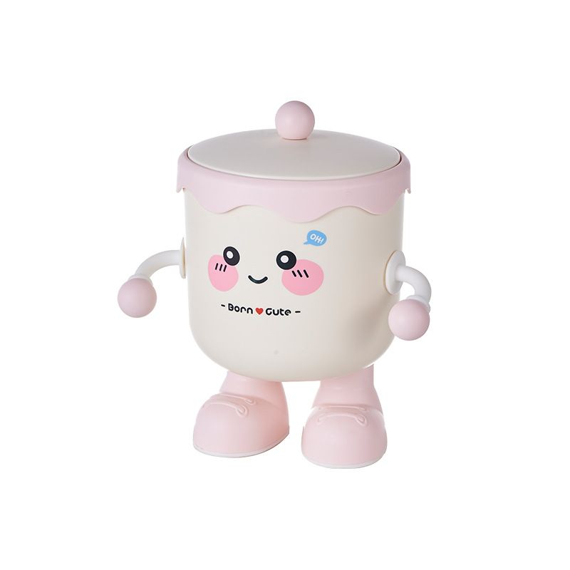 1PC Cute Desktop Trash Can, Mini High-Beauty Bookshelf Dining Table Bedroom Bedside Home Small Garbage Storage Box