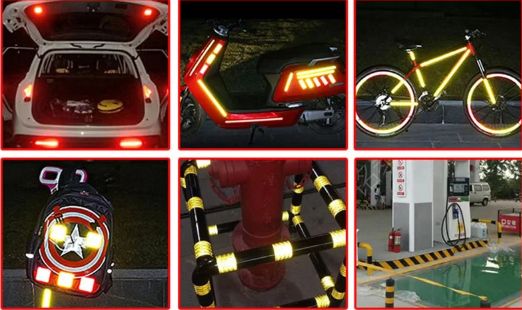 5cm*300cm Car Reflective Tape Safety Warning Car Decoration Sticker Reflector Protective Tape Strip Film Auto Motorcycle Sticker
