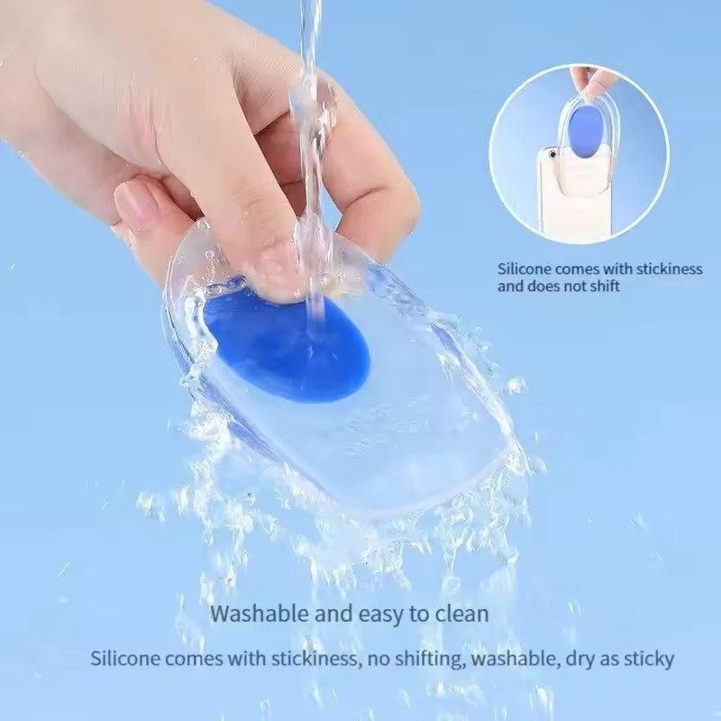 1 Pair Silicone Heel Pad Thickened Sports Cushioning U-Shaped Half Size Pad Non-Slip Invisible Inner Increase Insole