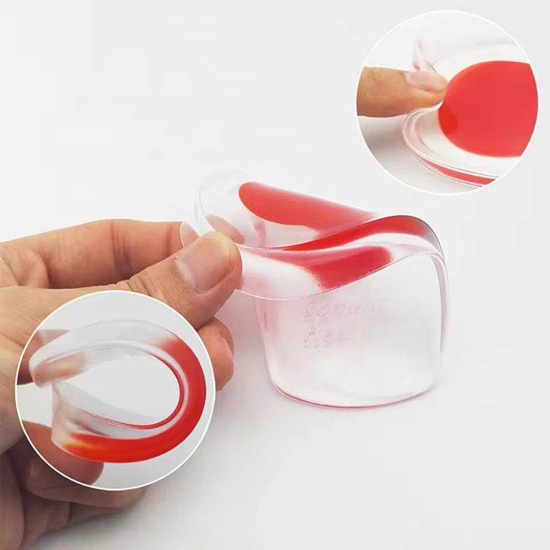 1 Pair Silicone Heel Pad Thickened Sports Cushioning U-Shaped Half Size Pad Non-Slip Invisible Inner Increase Insole