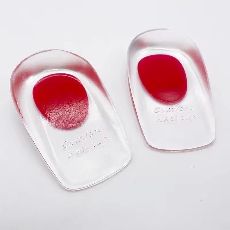 1 Pair Silicone Heel Pad Thickened Sports Cushioning U-Shaped Half Size Pad Non-Slip Invisible Inner Increase Insole