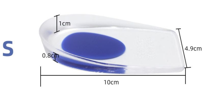 1 Pair Silicone Heel Pad Thickened Sports Cushioning U-Shaped Half Size Pad Non-Slip Invisible Inner Increase Insole