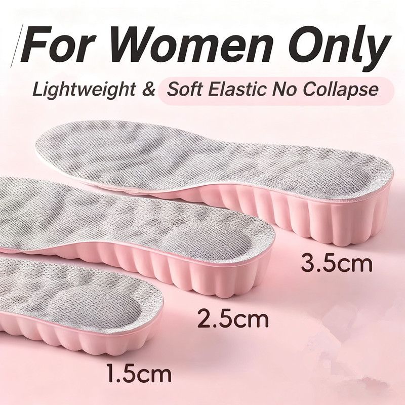 1 Pair Height Increase Insoles Memory Foam Shoe Inserts Soft Comfortable Cushioning Foot Pads for Men and Women