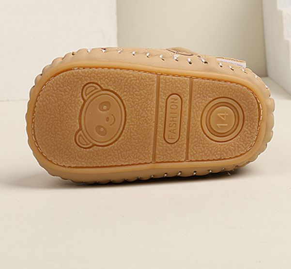 2025 Winter New Baby Kids Short Boots with Thick Fur Cute Girls Snow Boots Cute Bears Hook&loop Baby Walking Shoes Soft Non-slip