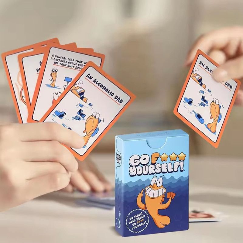 48PCS Fun Fish Card Solitaire Adult Party Table Game Two Or More Players Prank Party Interaction Family, Friends, Colleagues