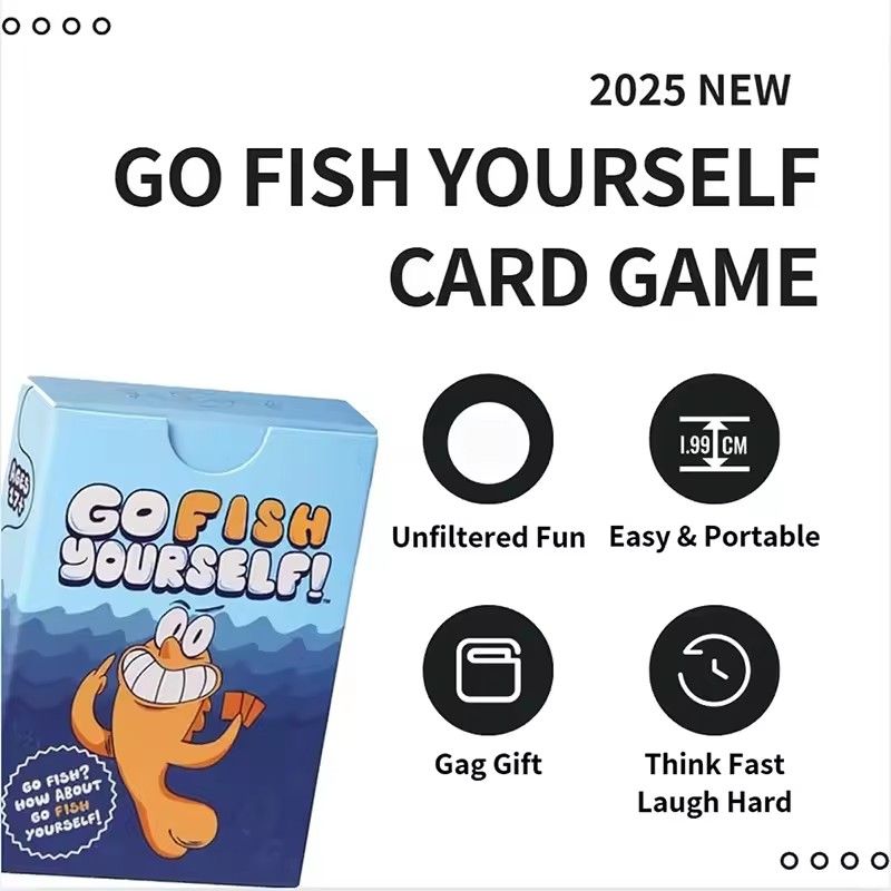 48PCS Fun Fish Card Solitaire Adult Party Table Game Two Or More Players Prank Party Interaction Family, Friends, Colleagues