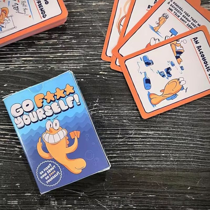 48PCS Fun Fish Card Solitaire Adult Party Table Game Two Or More Players Prank Party Interaction Family, Friends, Colleagues
