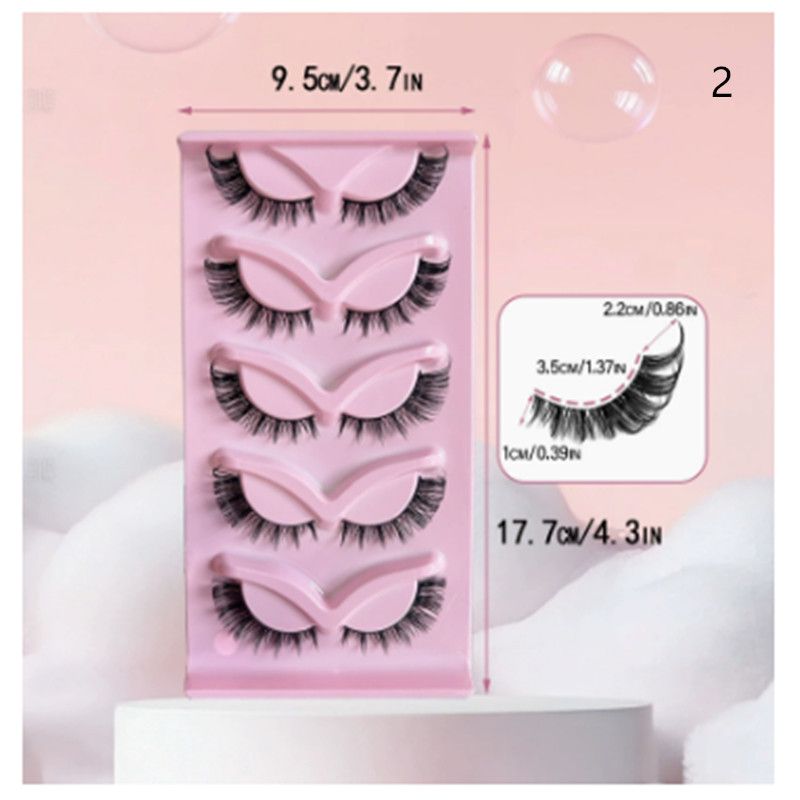 5 Pairs Cat Eyelashes Fluffy Cat Lashes Fake Eyelash Wispy Natural Look long Mink Eyelashes Strip Lashes Cat Eye Lashes view 7