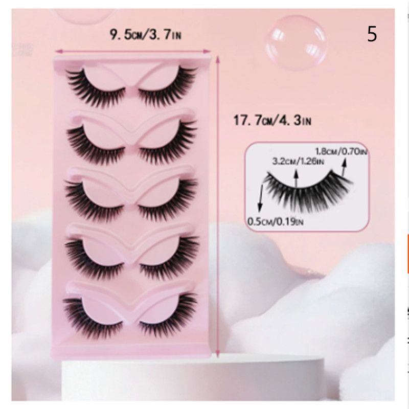 5 Pairs Cat Eyelashes Fluffy Cat Lashes Fake Eyelash Wispy Natural Look long Mink Eyelashes Strip Lashes Cat Eye Lashes view 10
