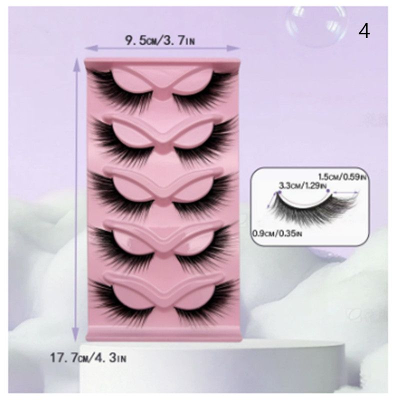5 Pairs Cat Eyelashes Fluffy Cat Lashes Fake Eyelash Wispy Natural Look long Mink Eyelashes Strip Lashes Cat Eye Lashes view 9