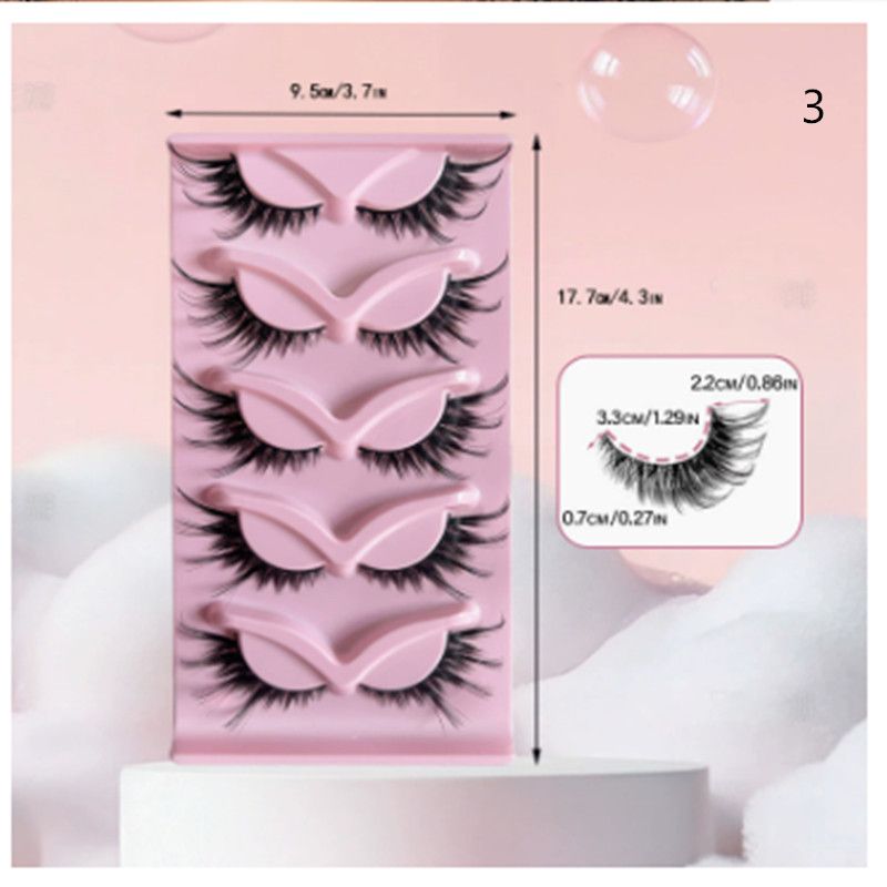 5 Pairs Cat Eyelashes Fluffy Cat Lashes Fake Eyelash Wispy Natural Look long Mink Eyelashes Strip Lashes Cat Eye Lashes view 8