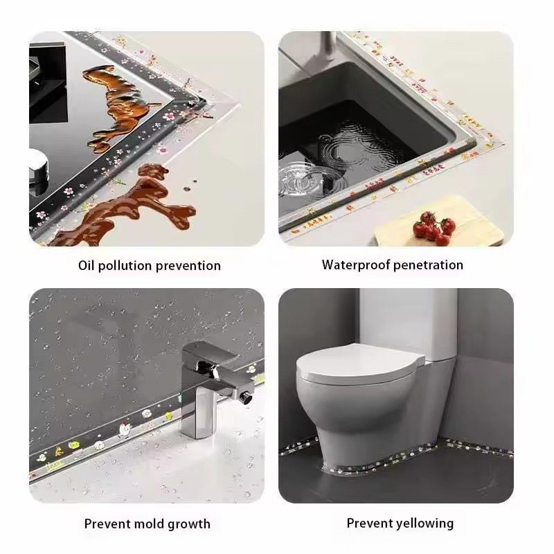 1 Roll Of Transparent Kitchen Seam Tape Waterproof And Mildew Proof Sealed Waterproof Tape, Bathroom Edge Seam Waterproof Tape