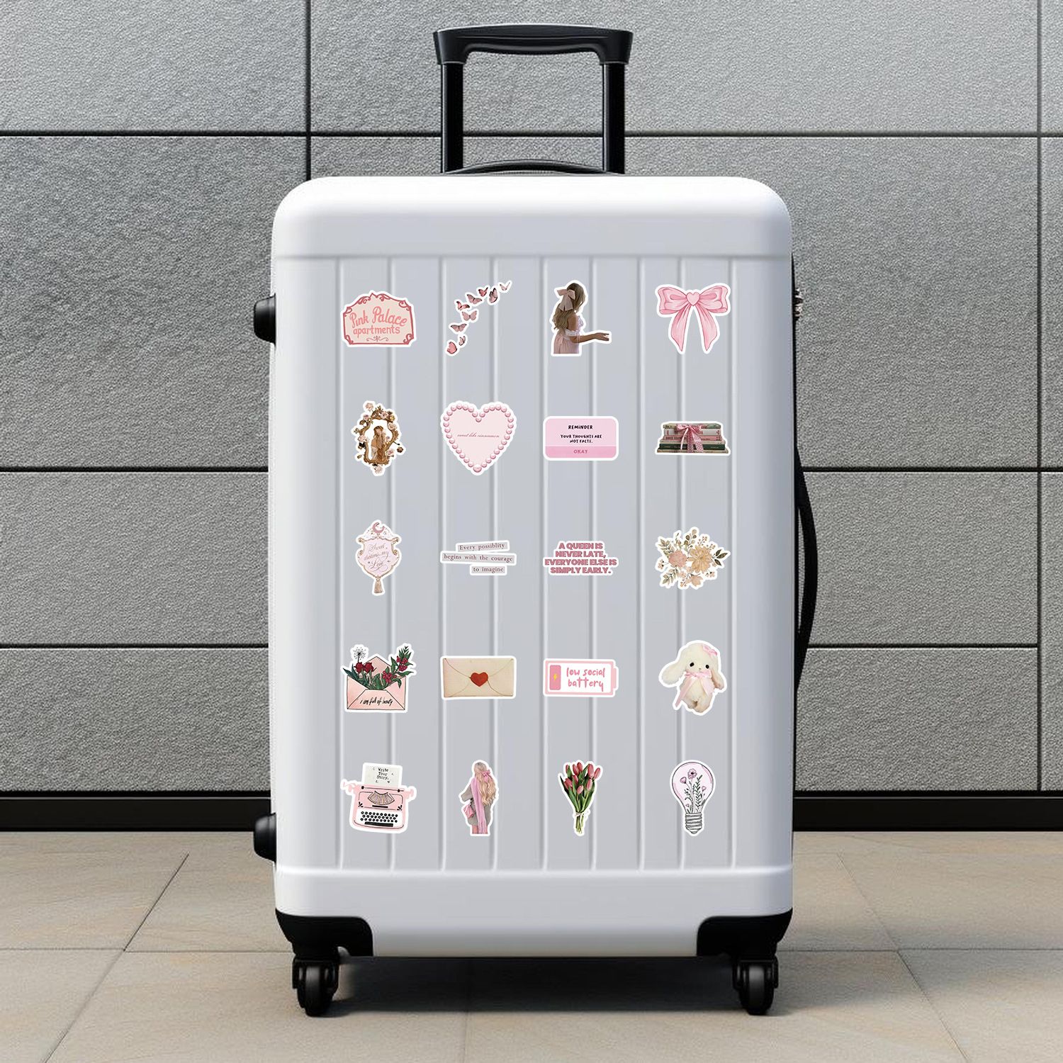 50pcs Cute Pink Coquette Aesthetic Stickers Kawaii INS Style Girl Sticker Decoration Luggage Phone Laptop Graffiti Decals H-37