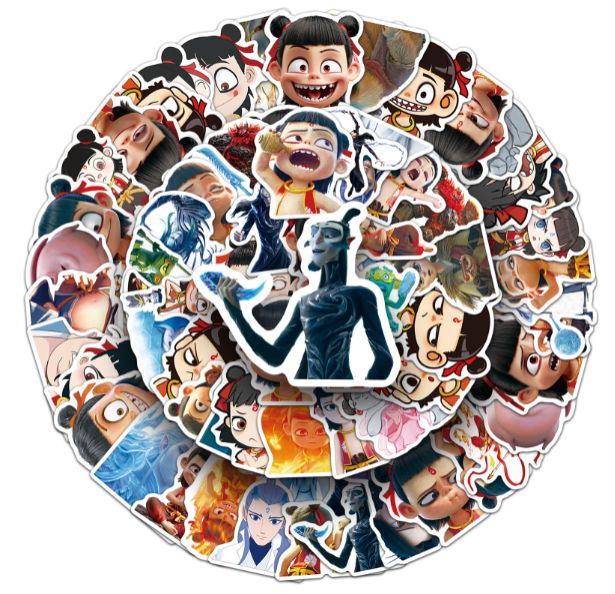 89Pcs Classic Anime Nezha Doodle Stickers for Guitar Notebook Luggage DIY Waterproof Stickers For Kids Gifts