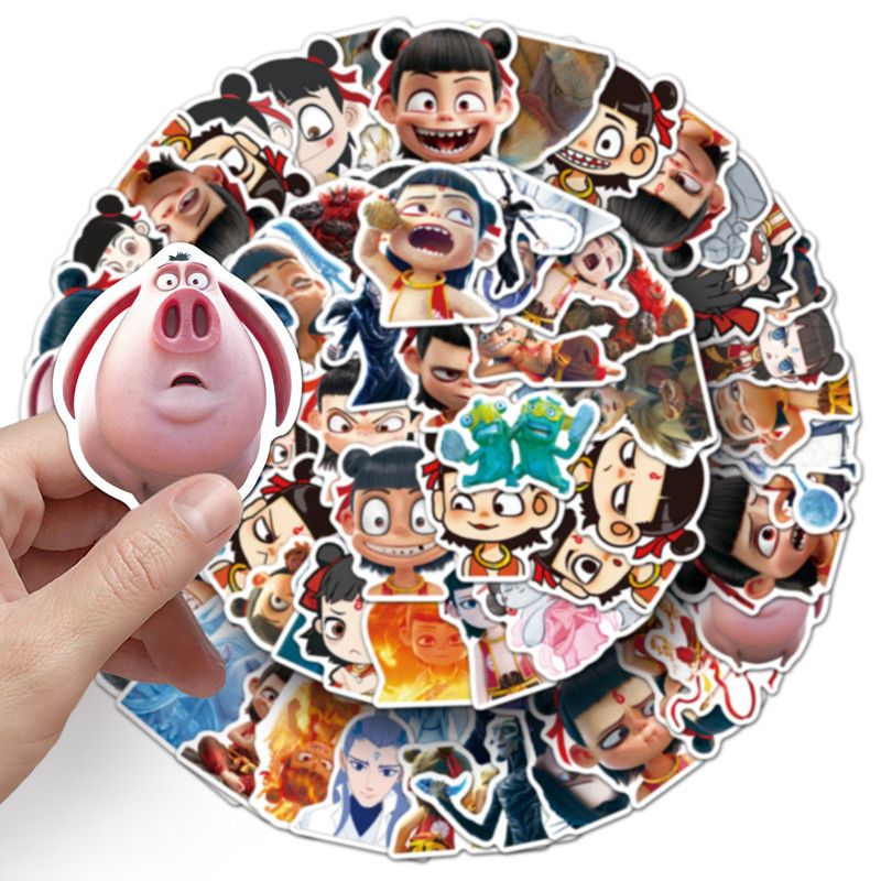 89Pcs Classic Anime Nezha Doodle Stickers for Guitar Notebook Luggage DIY Waterproof Stickers For Kids Gifts