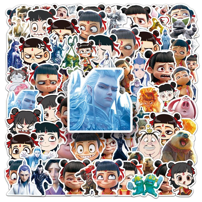 89Pcs Classic Anime Nezha Doodle Stickers for Guitar Notebook Luggage DIY Waterproof Stickers For Kids Gifts