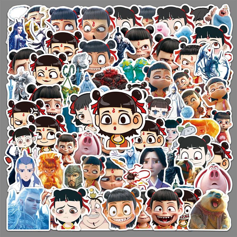89Pcs Classic Anime Nezha Doodle Stickers for Guitar Notebook Luggage DIY Waterproof Stickers For Kids Gifts
