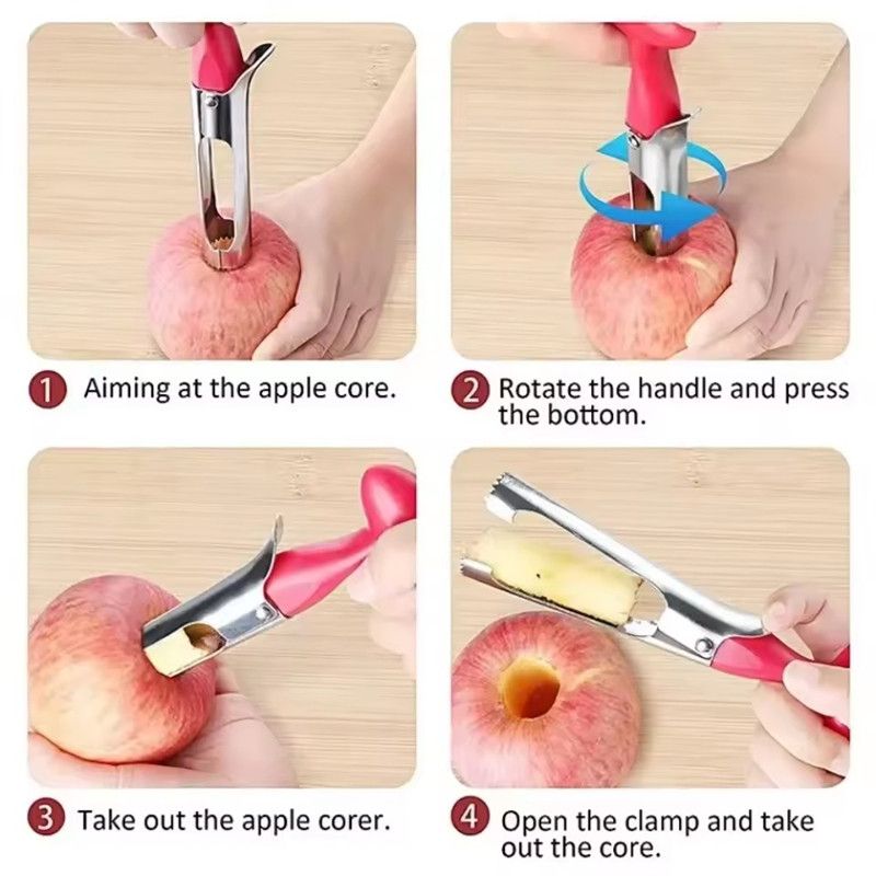 1pc Stainless Steel Apple Corer Fruit Seed Core Remover Fruit Cutter Seeder Slicer Durable Kitchen Gadgets Vegetable Tools