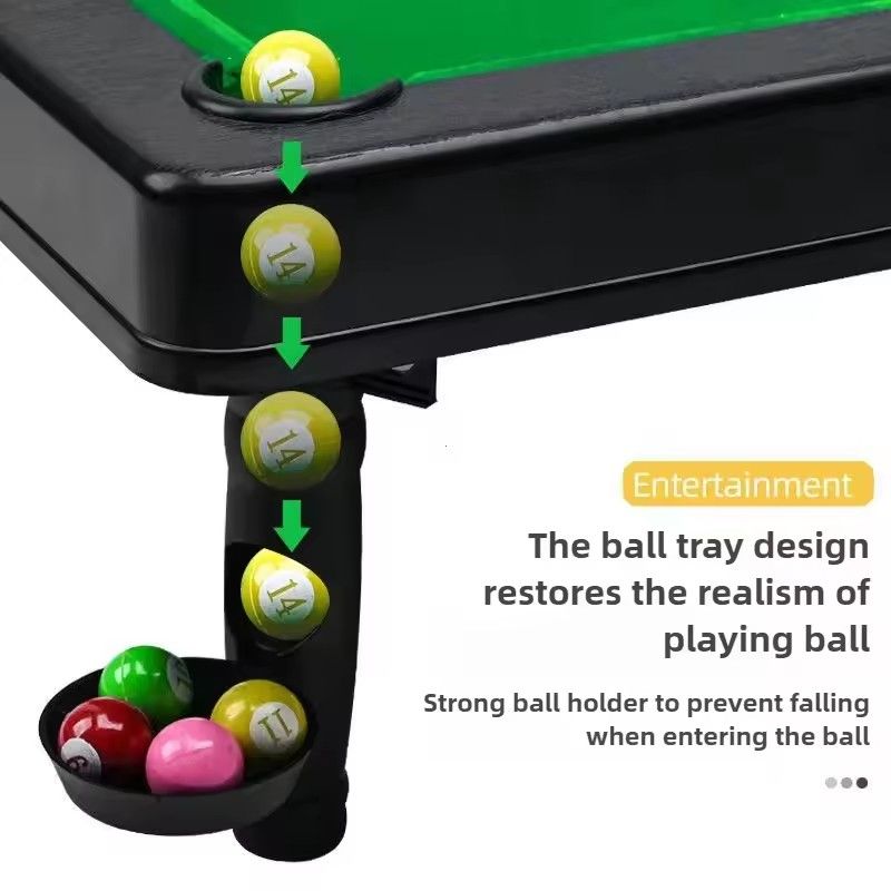 Mini Pool Table Game Tabletop Desktop Sports Billiards Board Party Game Mini Tabletop Set Toy Gift for Parent Child Interactive