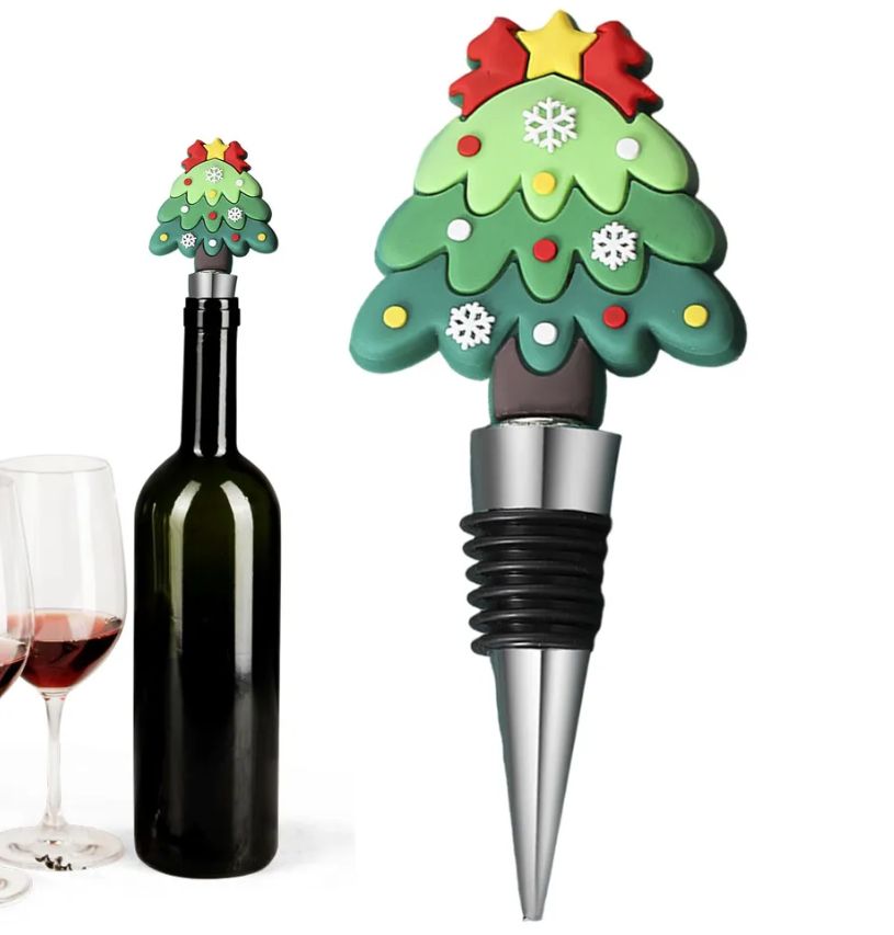 1PC European and American Small Gifts Christmas Gifts Parties Parties Gifts Christmas Trees Sealed and Preserved Wine Stoppers