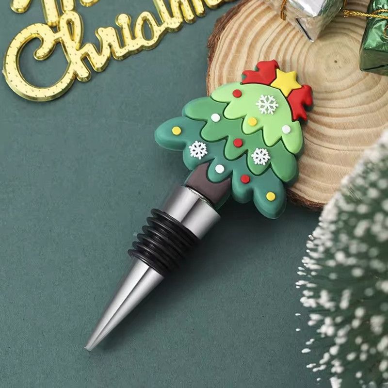 1PC European and American Small Gifts Christmas Gifts Parties Parties Gifts Christmas Trees Sealed and Preserved Wine Stoppers