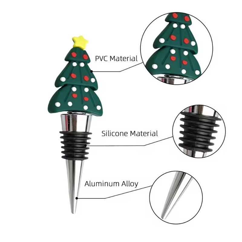 1PC European and American Small Gifts Christmas Gifts Parties Parties Gifts Christmas Trees Sealed and Preserved Wine Stoppers