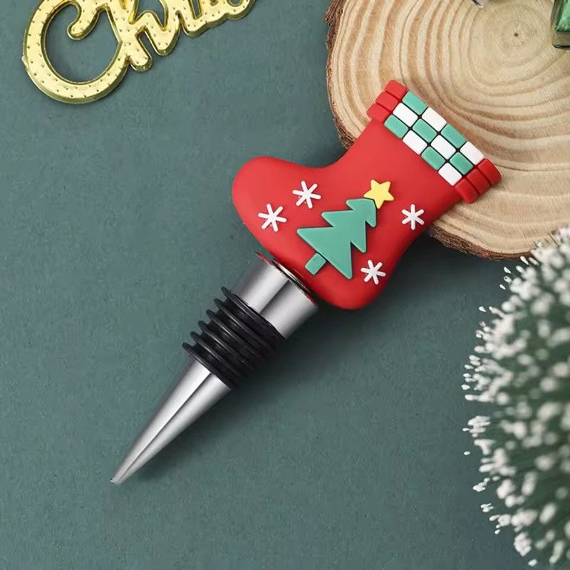 1PC European and American Small Gifts Christmas Gifts Parties Parties Gifts Christmas Trees Sealed and Preserved Wine Stoppers