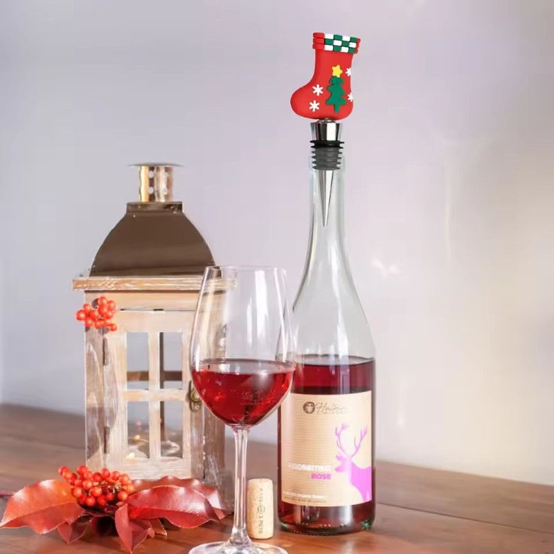 1PC European and American Small Gifts Christmas Gifts Parties Parties Gifts Christmas Trees Sealed and Preserved Wine Stoppers