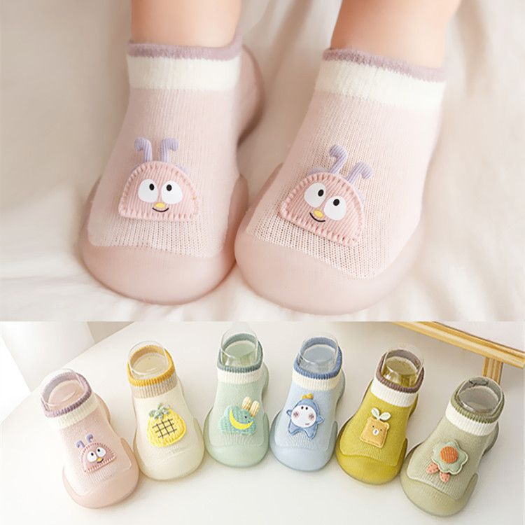 Cute baby floor shoes rubber soft breathable spring and summer boys and girls walking shoes baby soft bottom indoor