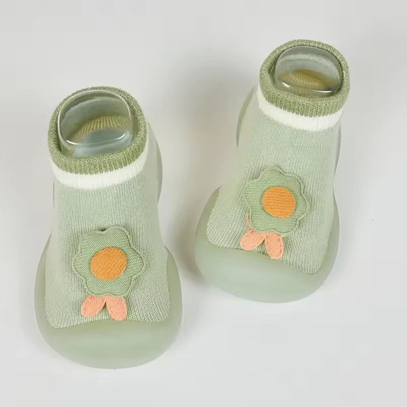 Cute baby floor shoes rubber soft breathable spring and summer boys and girls walking shoes baby soft bottom indoor