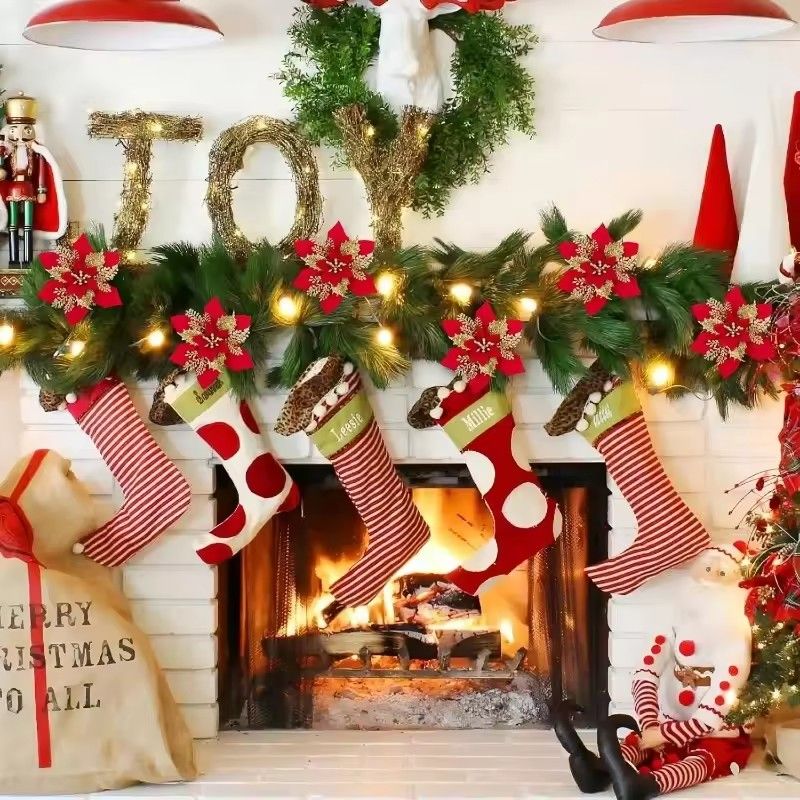 10Pcs Glitter Artifical Flowers 14CM Fake Flowers Christmas Decoration Xmas Tree Ornament New Year Navidad 2025 Gift Accessory