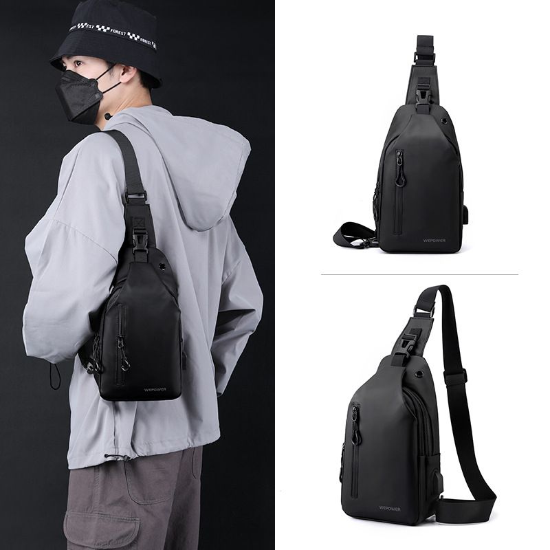 1PC New Men's Chest Bag - Casual Large Capacity Single Shoulder Crossbody Bag - Motorcycle Bag - water-resistant Backpack
