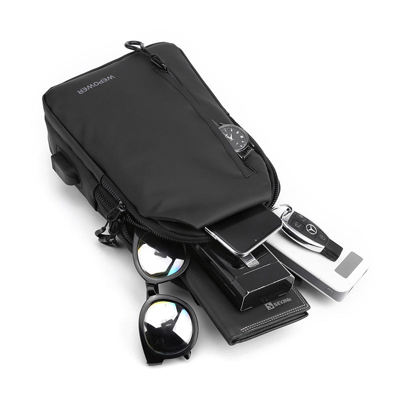 1PC New Men's Chest Bag - Casual Large Capacity Single Shoulder Crossbody Bag - Motorcycle Bag - water-resistant Backpack