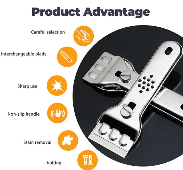 Stainless Steel Cleaning Scraper Blade Glass Kitchen Ceramic Tile Decontamination Scraper Wall Floor Paint Scraper Tool Knife
