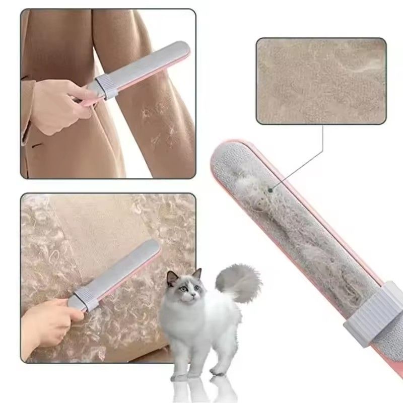 Double-Sided Pet Hair Removal Brush Self Cleaning Electrostatic Sticky Dog Cat Hair Remover Manual Reusable Lint Roller Brush