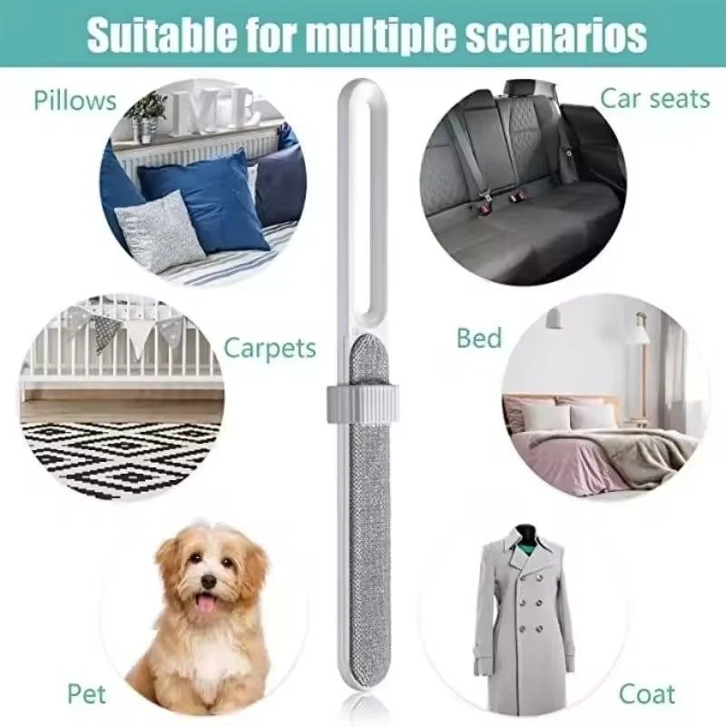 Double-Sided Pet Hair Removal Brush Self Cleaning Electrostatic Sticky Dog Cat Hair Remover Manual Reusable Lint Roller Brush