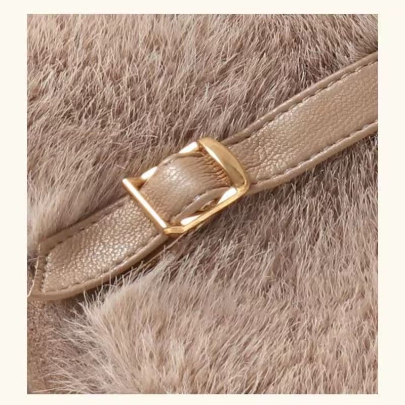 Autumn Winter Thin Women Suede Hairy Wrist Leather Buckle Gloves Keep Warm Touch Screen Not Bloated Elasticity Windproof Drive