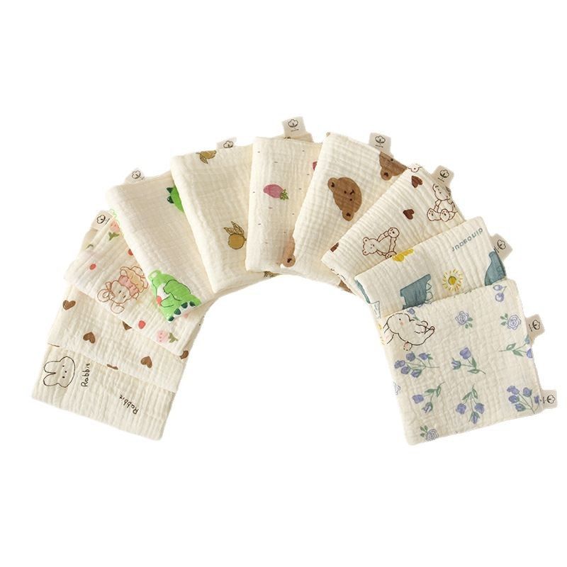 1PC Baby Washcloth Square Hand Towel Soft Reusable Newborn Face Towel 4-Layers Cartoon Baby Wash Cloths Shower Gift