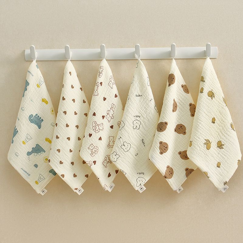 1PC Baby Washcloth Square Hand Towel Soft Reusable Newborn Face Towel 4-Layers Cartoon Baby Wash Cloths Shower Gift