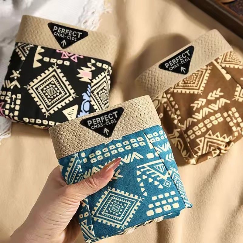 3PCS/SET Men's Underwear American Retro Ethnic Style Flat Leg Pants Breathable Soft Men Underpant Trendy Men's Boxer Shorts